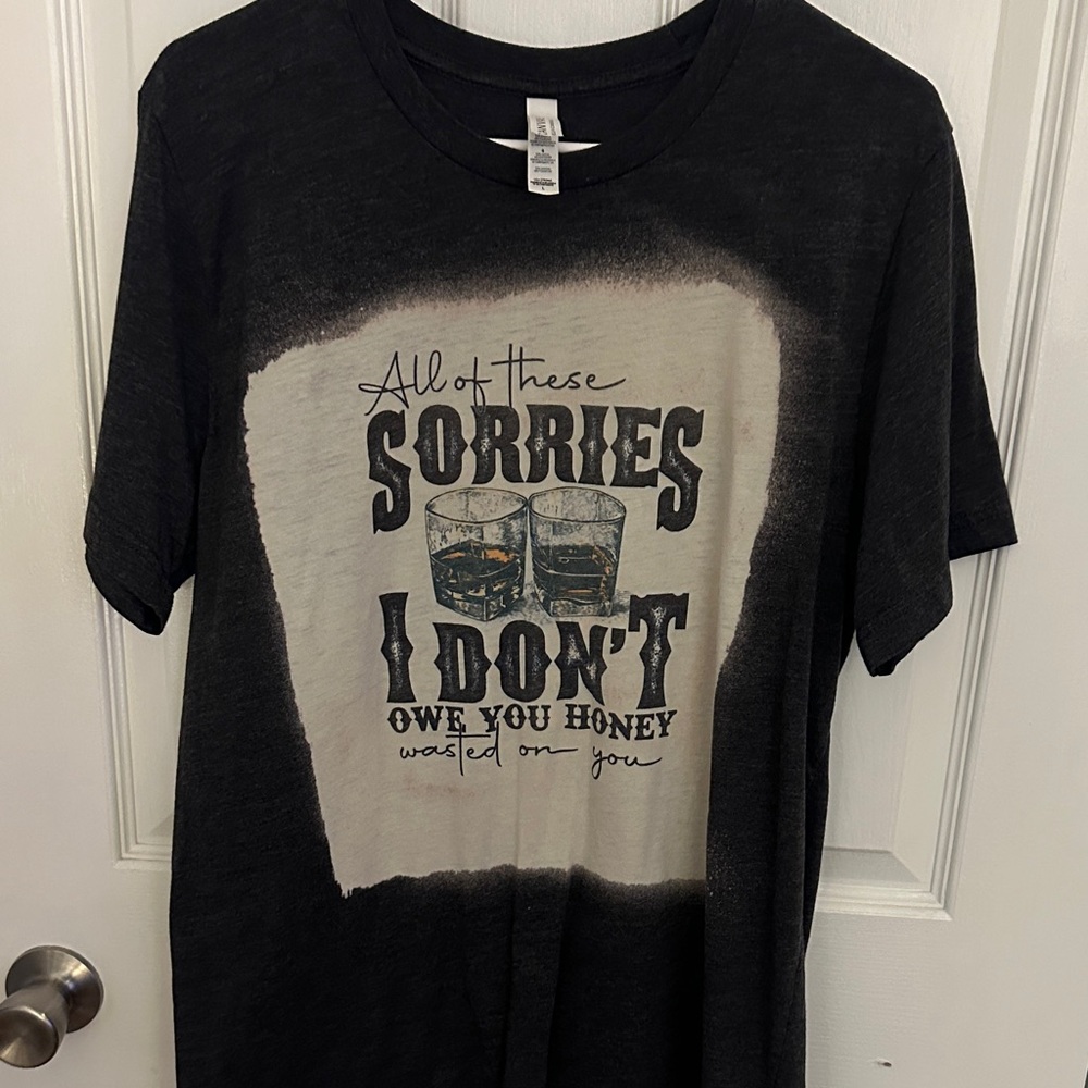 Black Graphic Tee with Whiskey Glasses Design